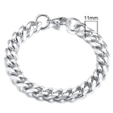 Joior 3-11mm Chunky Miami Curb Chain Bracelet for Men, Stainless Steel Cuban Link Chain Wristband Classic Punk Heavy Male Jewelry