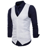 Joior Casual Cotton Linen Mens Suit Vest Slim Fit Single Breasted Sleeveless Waistcoat Male White Yellow Green Orange Light Blue M-4XL