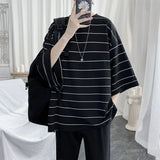 Joior Cool Summer Oversized T-Shirt Men Funny Harajuku Tshirt Streetwear Femme Striped Japan Hip Hop Loose Half Sleeve T Shirts Male