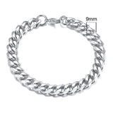 Joior 3-11mm Chunky Miami Curb Chain Bracelet for Men, Stainless Steel Cuban Link Chain Wristband Classic Punk Heavy Male Jewelry