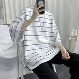 Joior Cool Summer Oversized T-Shirt Men Funny Harajuku Tshirt Streetwear Femme Striped Japan Hip Hop Loose Half Sleeve T Shirts Male