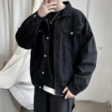 Joior Black Denim Short Jacket Men Jeans Jacket Coats Casual Windbreaker Pockets Overalls Bomber Streetwear Man Clothing Outwear