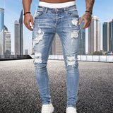 Joior Fashion Street Style Ripped Skinny Jeans Men Vintage Wash Solid Denim Trouser Mens Casual Slim Fit Pencil Denim Pants