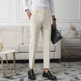 Joior New Men Non-iron fabric Dress Pants Slim Straight Black Apricot Dark Gray Casual Suit Pants Male Business Little Feet Suit Pants