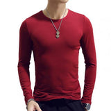 Joior Fashion Men's T-shirt Casual O-neck Long Sleeve Slim Outdoor Sports Top