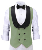 Joior Casual Men's Waiter Vest Burgundy Slim Fit Prom Double Breasted Blazer Champagne Suits Red Waistcoat For Wedding Best Man Grooms