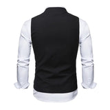 Joior Black Stand Collar Mens Dress Vest Fashion Chic Slim Fit Sleeveless Vest Waistcoat Male Formal Business Dress Vests Gilet Homme