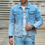 drip outfit men Denim Jacket Casual Jacket Loose Spring and Autumn New Men's Jacket Spring Square Collar Denim Clothing Trend