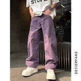 streetwear men outfits 2024 New Loose Casual Pants Men's Korean-Style Fashionable All-Matching Pants Summer Thin Drop-down Wide-Leg Mop Pants