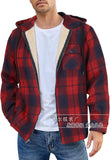 fall outfits men Men's Flannel Jacket New Long Sleeve Hooded Fleece-lined Warm Casual Men's Jacket