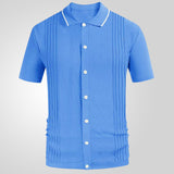 frat boy outfit Men's Spring and Summer New Knitwear Solid Color Casual Business Polo Shirt Men