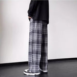 Joior dream clothes Retro Lazy Style Contrast Color Brushed Plaid Wide-Leg Pants Men's Autumn and Winter New Casual Draping Loose Korean Style Mopping Pants