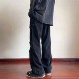 90s fashion men Corduroy Overalls Men's Spring New Loose Straight Pants Trendy All-Match Wide-Leg Sports Casual Trousers