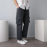 mens clothing styles casual Pants plus Size Multi-Pocket Overalls High Street Fashion Brand Casual Pants Overalls Pants Spring Men's Loose Casual Pants