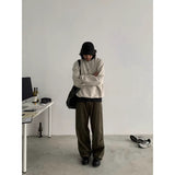 winter outfits men Japanese Retro Loose American Overalls Men's Spring and Autumn Profile Straight Umbrella Casual Long Pants