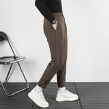 mens outfit inspiration Summer Casual Pants Men's Suit Pants Draping Ankle-Length Slim Fit Pants Harem Pants Loose Korean Style Trendy Ankle-Length Pants