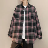 black men streetwear Factory Plaid Shirt Men's Long Sleeve Loose Retro Trendy Lazy Style Top Versatile Ruan Handsome Shirt Jacket