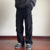 90s fashion men Corduroy Overalls Men's Spring New Loose Straight Pants Trendy All-Match Wide-Leg Sports Casual Trousers