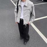 guys fashion casual Gray High-Grade Wear Three-Dimensional Cropped Short Coat Cleanfit Simple Style Jacket Niche Casual Top