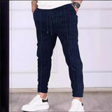 mens clothing styles casual New Striped Ankle-Tied Jogging Pants