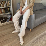 starboy outfit Autumn New White Casual Trousers Men's Straight Loose Wide-Leg Pants Korean Style Trendy Pants