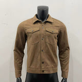 Men's Corduroy American Retro Coat Lapel Tooling Long Sleeve Shirt