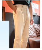 classy outfits men New Autumn and Winter American Retro Men's Corduroy Casual Pants Thick High Waist Cotton Straight