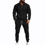 Autumn and Winter Men's Two-Piece Sweater Jacquard Street Fashion Casual Sportswear Suit