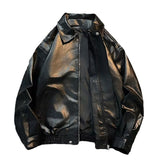 men’s outfits American Retro Leather Coat Men's Motorcycle Suit Pilot Leather Jacket Men's Coat Windproof Loose