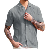 frat boy outfit Men's Spring and Summer New Knitwear Solid Color Casual Business Polo Shirt Men