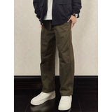 boy outfits Green Pu Handsome Pants Men's Spring and Autumn Japanese Retro Wide-Leg Pants Fashion Brand Straight Loose Casual Trousers