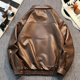 men’s outfits American Retro Leather Coat Men's Motorcycle Suit Pilot Leather Jacket Men's Coat Windproof Loose