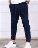 mens clothing styles casual New Striped Ankle-Tied Jogging Pants