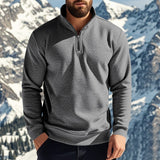 Autumn and Winter Men's Sweater Casual Zipper Stand Collar Fleece-lined Solid Color Men's Coat