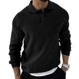 fall mens outfits Lapel Sweater Men's Fashion Urban Slim-Fit Long-Sleeved Knitted Sweater 2024 Autumn New Men's Clothing