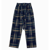 hipster New Loose Plaid Pants Men's Korean-Style Ins Trendy Ruan Handsome All-Match Casual Straight Pants Personalized Ruan Handsome Trousers