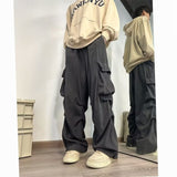 street fashion men streetwear New Corduroy Workwear Pants Men's Autumn and Winter Straight Casual Pants American Design Large Pocket Wide Leg Pants