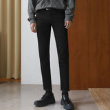 semi formal men outfit Black Jeans Men's Slim Fit Skinny Pants Stretch Slimming Tight Korean Style Trendy Skinny Casual Pants