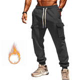 Autumn and Winter Fleece Men's Casual Overalls Men's Multi-Pocket Pants plus Size Sports Casual Trousers