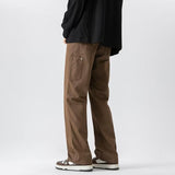 mens fashion Brown Logging Overalls Men's Spring and Autumn Loose Straight American Casual Long Pants