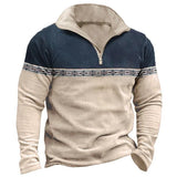 90s fashion men Half Zipper Long-Sleeved Sweater for Men 2024 New Trendy High Quality Simple Loose Top