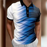 Casual Men's Polo Shirt 3D Printing Breathable Fashion Polo Shirt Top