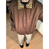 Joior men fall outfits Goodnorth Japanese Retro Vintage Plaid Workwear Jacket Men's and Women's Loose Casual Top Jacket