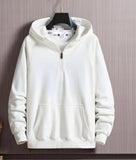 Fleece-lined Thick Loose Hooded Zipper Coat Men's and Women's Simple Trendy Couple Bottoming Shirt