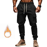 Autumn and Winter Fleece-lined Men's Casual Overalls Multi-Pocket Pants plus Size Sports Casual Trousers