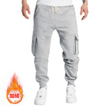 Autumn and Winter Fleece Men's Casual Overalls Men's Multi-Pocket Pants plus Size Sports Casual Trousers