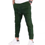 mens clothing styles casual New Striped Ankle-Tied Jogging Pants