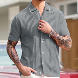 frat boy outfit Men's Spring and Summer New Knitwear Solid Color Casual Business Polo Shirt Men