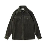 High Quality plus Size Workwear Shirt Men's Long Sleeve American Retro Brown Casual Cotton Corduroy Jacket Men