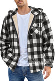 fall outfits men Men's Flannel Jacket New Long Sleeve Hooded Fleece-lined Warm Casual Men's Jacket